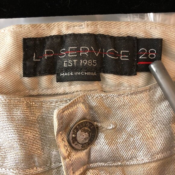 Lip Service Womens Metallic Silver Skinny Jeans Coated Denim 28 - Picture 3 of 3